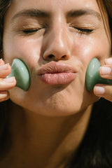 cogumelos gua sha aventurina verde - Ferramentas de Beleza - MPL beauty